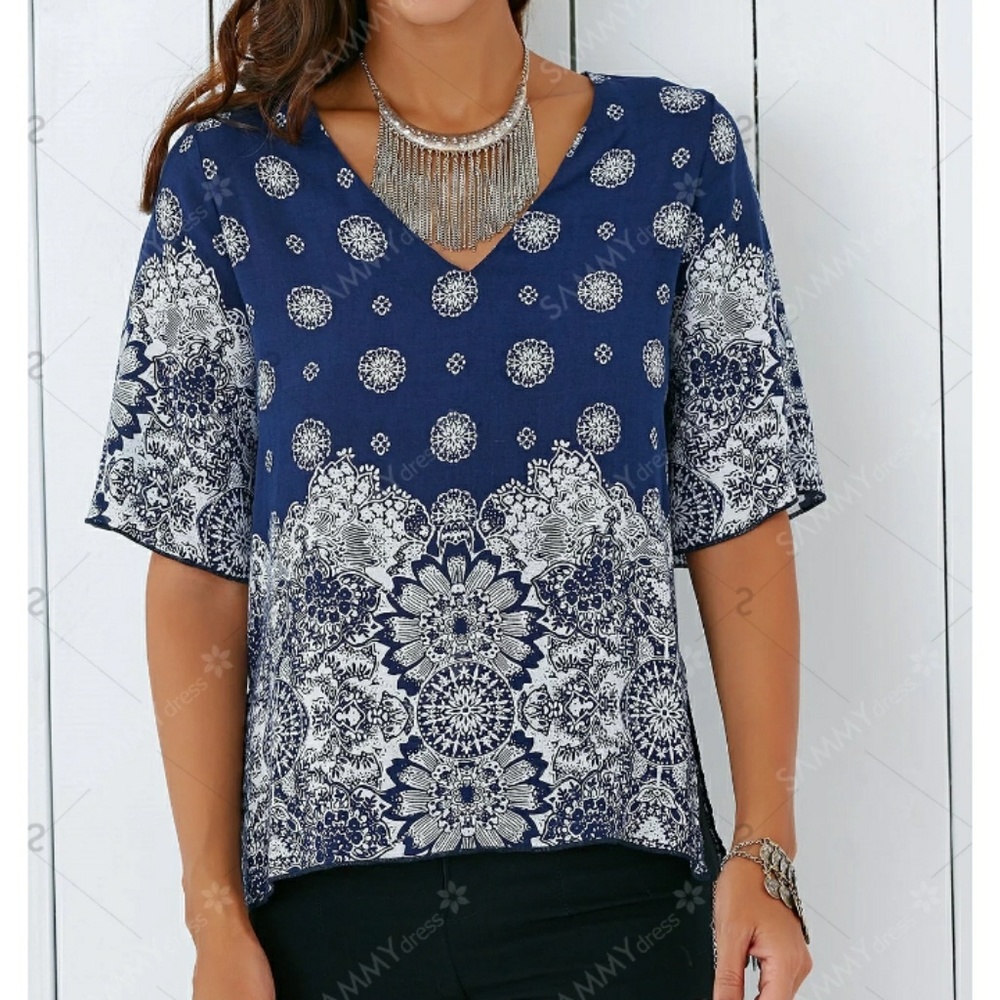 Tribal Print Bohemian Blouse